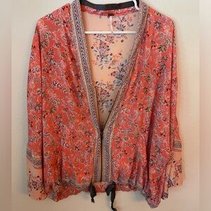Free People Zippered Cropped Kimono-Size XS